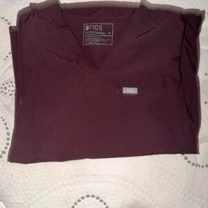FIGS V-Neck Scrub Top FIONx dark fig